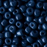 Glas rocailles kralen 6/0 (4mm) Dark navy blue